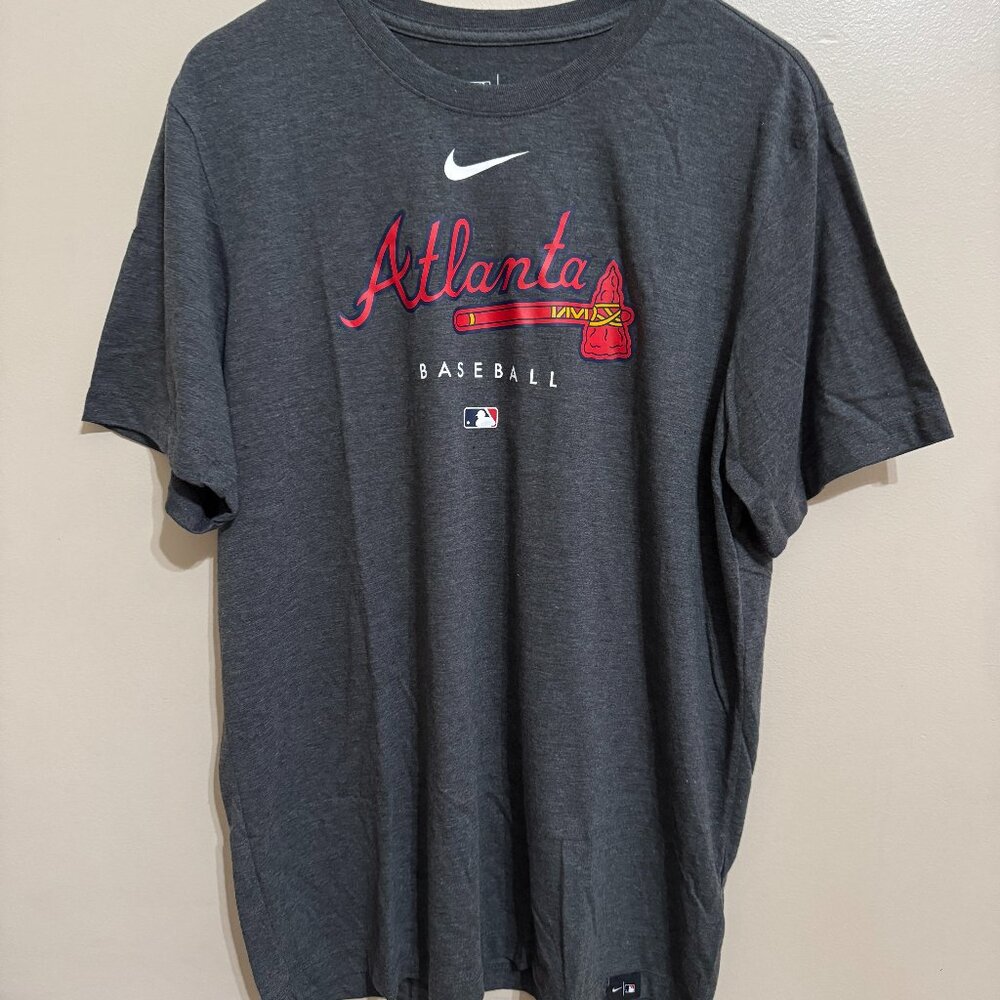 MLB Atlanta Braves Nike Authentic Collection Baseball Shirt Grey Men’s NEW